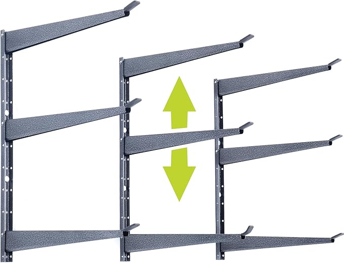 Heavy Duty Lumber Storage Rack by Delta Cycle, Holds Up To 720 lbs - 3-Tier Wide Wood Storage Rack With Fully Adjustable Arms - Steel Construction Storage Solution For Garage, Basement & Pantry