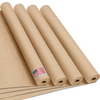 24" x 1200" (100 ft) Natural Kraft Paper Roll (Value Pack – 4 Rolls) – Made in USA, 100% Recyclable Brown Packing Paper for Shipping, Packaging, Crafting & Gift Wrapping