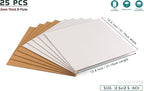 12.5x12.5 inch Corrugated Cardboard Sheets - 12" LP Record Insert Pads for Shipping, Mailing, Packaging, Art Supplies, DIY Crafts, 1/8" Thick Protective Sheets, One-Side White, 25 PCS