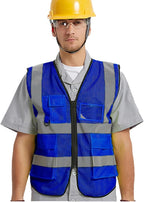 BeautyWill Custom Safety Vest Logo Class 2 High Visibility Reflevtive Vest Outdoor Protective Workwear