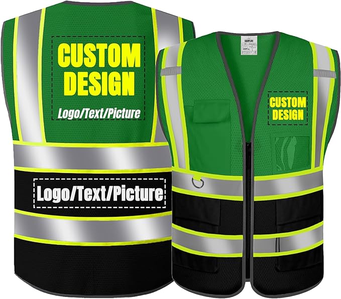 BeautyWill Custom Logo Safety Vest Class2 High Visibility Reflective Vest Breathable Construction Vest