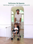 Babelio Baby Gate for Stairs, Kitchen & Doorways, No Bottom Bar| Easy Installation| One-Handed Operation| Auto-Close| Hardware Mount (Drill Needed) Safety Dog Gate (White - B17, 34" H, 29-49" W-Wide)