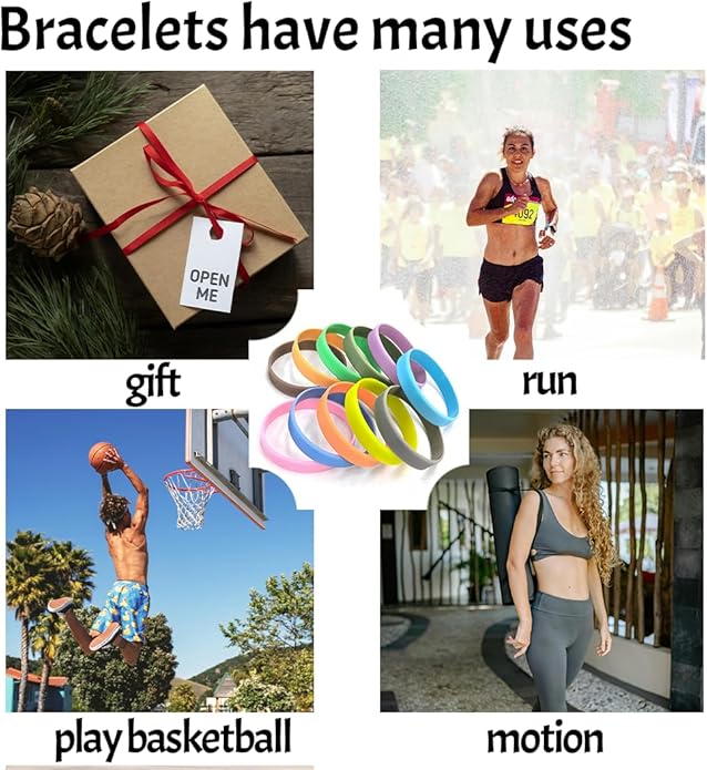 Custom Silicone Wristbands Bulk, Personalize with Text, Logo & Icons, 30/100/500/1000PCS, Rubber Bracelets for Events, Fundraisers, Gifts & Awareness, 100% Soft Silicone, Multiple Sizes & Colors