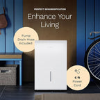 hOmeLabs Dehumidifier for Home, Office, Basements with Powerful Moisture Removal, Humidity Control, Auto Shut-off, Quiet Operation - 7,500 Sq Ft Wi-Fi with Pump (50 Pint MAX 120 Pint at 95°F, 90% RH)