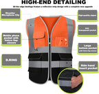 BeautyWill 10/20 Pack Custom Logo Safety Vest,Bulk High Visibility Class 2 Reflective Work Vests