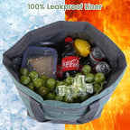 Insulated Reusable Tote Bag for Grocery Shopping for Women/Men, Waterproof Cooler Bags for Travel/Beach/Picnic, Pizza/Food Delivery Bag to Keep Food Cold/Hot for Catering (Oxford Cloth, Green)