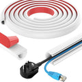 78 Inch Wall Cord Hider, Silicone Self Adhesive Cable Hider Cord Cover, Flexible Wire Covers for Cords Cable Cover Cable Concealer for Wires W0.59” H0.39” White