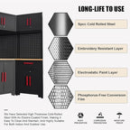 16PCS Corner Garage Storage Cabinet System - Heavy Duty Workshop Set w/Corner Cabinet Includes Workbench, Pegboard & Lockable Drawers | Metal Tool Organization System for Garage/Workshop