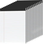 12 Pack Legal Pads 8.5 x 11 College Ruled 600 Sheets Note Pads 8.5 x 11 Inch Notepads Perforated Writing Pads 8.5 x 11 Pads of Paper Lined White Paper, 50 Sheets per Notepad for Home, Office, School