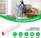 18 Inch Stretch Wrap Roll, Heavy Duty 1500ft Shrink Wrap Roll, Clear 80 Gauge Industrial Strength Stretch Film, Plastic Wrap for Pallet Wrapping Shipping Moving(4 Pack)
