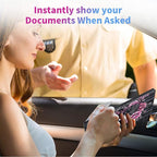 Car Registration and Insurance Holder,Leather Insurance License and Registration Card Holder for Car Glove Box, Auto Truck Document Holder Organizer for Men Women-Pink Black Rose Skull