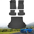 Hutisya-Floor Mats & Cargo Liner Set Fit for Ford Mustang (NOT for Mustang Mach E) 2015-2025 All Weather Protection Anti-Slip & Durable TPE Full Set Liners Automotive Accessories-Black