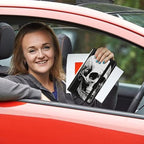 Car Registration and Insurance Holder, Leather Car Glove Box Organizer, Cool Car Accessories for ID, Driver's License Cards & Essential Document,business cards,Men&WomenBlack White Skull