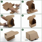6x4x4 Inches Shipping Boxes Set of 25, Brown Corrugated Cardboard Box Literature Mailer for Packing Small Business