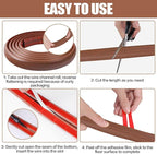 Floor Cord Cover Self Adhesive Cord Hider,10FT Cable Management, Extension Strip Protector for Wires, Prevent Cable Trips for Offices, Gyms, Exhibitions Cavity:0.47"(W) x0.35(H) Wood Red Teak