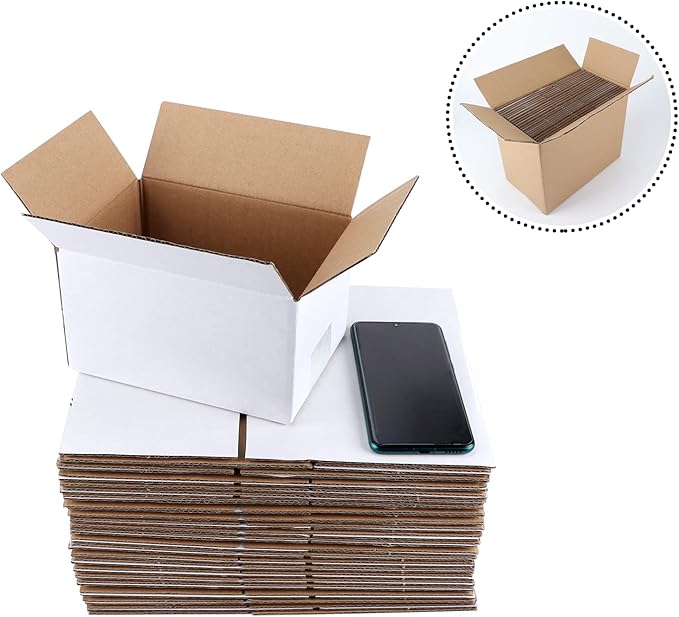 Hoikwo 7x5x4 Inches Small White Shipping Boxes Set of 25, Sturdy Cardboard Boxes for Small Business for Packaging Mailing