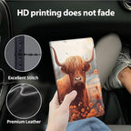 Car Registration and Insurance Holder, Leather Car Glove Box Organizer, Cool Car Accessories for ID, Driver's License Cards & Essential Document,business cards,Men&Women,Cow Sunflowers
