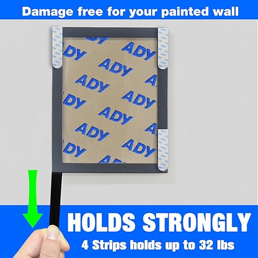 ADY Removable Double Sided Tape Heavy Duty 40 Pack, Picture Hanging Strips Damage Free for Wall, Refill Adhesive Strips for Rent Room, Foam Adhesive Mounting Tape for Decor, Poster