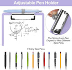 Small Clipboard with Storage, A5 Clipboards with Pen Holder, Half Letter Clip Boards 6x9 Mini Plastic Clipboard with Low Profile Clip for Classroom, School, Office Supplies (Light Purple)