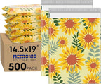 Metronic Poly Mailers 14.5x19 Inch Shipping Bags for Clothes,Self Adhesive Shipping Envelopes for Small Business,Waterproof Mailers Poly Bags for Shipping,Packaging Mailing Bags Sunflower 500pc