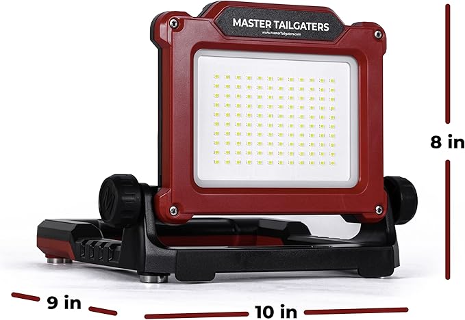 Master Tailgaters FLUD LED Work Flood Light Compatible with Makita/Milwaukee/Dewalt/Bosch/Black & Decker, Porter Cable, Stanley 18v-20v Battery