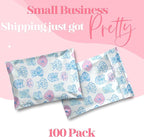 10x13 Designer Poly Mailer 100 Pack Heavy Duty Waterproof Self Seal Shipping Bags for Small Business Large Mailing Envelopes Bulk Tear Resistant Packaging Pretty Pups Puppy Dogs