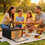 Bodaon Pizza Bags for Delivery 16" x 16" x 6" – Compact Pizza Bag Holds Up to 3 Boxes, Foldable Thermal Carrier Cooler for Delivery Drivers