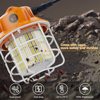 60W Led Temporary Work Light 8700 Lumens 5000K Construction Lights with Stainless Steel Protective Cover and Hook for Indoor Outdoor Connectable Portable Light High Bay Workshop Garage