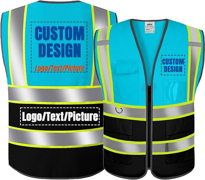 BeautyWill Custom Logo Safety Vest Class2 High Visibility Reflective Vest Breathable Construction Vest