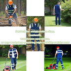 YOWESHOP Men's Reflective Safety Denim Vest，Custom Safety Outdoor Denim Work Vest with Hi-Vis Stripes for Night Commute