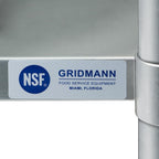 GRIDMANN NSF Stainless Steel Commercial Kitchen Prep & Work Table Plus A 2 Tier Shelf - 48 in. x 12 in.