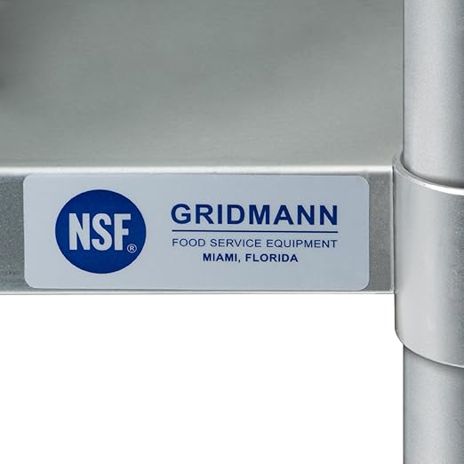 GRIDMANN NSF Stainless Steel Work & Prep Table 48 x 30 Inches with Caster Wheels and Under Shelf for Restaurant, Home, Hotel
