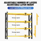 torage Shelves,Garage Shelving Heavy Duty Metal Adjustable Garage Shelves, Shelving Units Industrial Shelving for Warehouse (Yellow and Black, W59.1*D19.7*H78.7)
