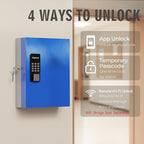 WeHere 32 Key Lock Box (Plus) Wall Mount, APP Bluetooth/OTP/Wi-Fi/Fixed Code/Key Unlock, Smart Key Cabinet with Tag, Key Organizer Holder box Management Directory for Office, Valet, Car,Truck