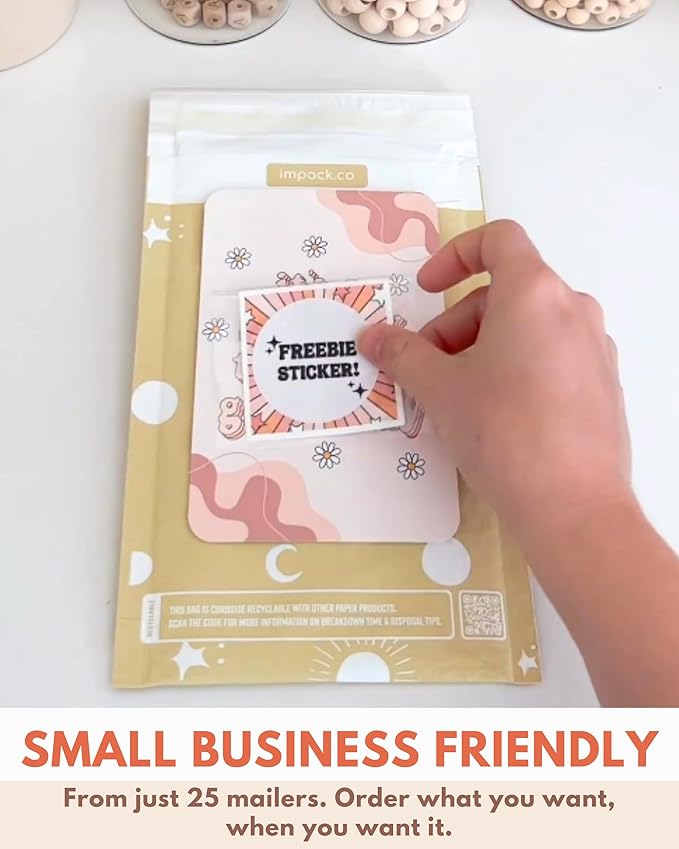 Paper Bubble Mailers 6x9-25 Pack Biodegradable Shipping Bags for Stationery and Small Accessories - Impack Self-Seal Eco Friendly Thick Mailing Envelope for Small Items - Celestial Tan