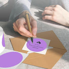 4 Inch Large Purple Circle Thermal Labels, 300 Labels/Roll,Self-Adhesive Round Inventory Stickers, Multi-Purpose Round Roll Thermal Printing Stickers for Business and Domestic Use