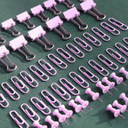 Purple Paper Clips and Binder Clips Set, 216 pcs, Metal Assorted Sized Binders with Push Pins, Cute Office Supplies for Desk, Durable Desk Accessories, 3 Pack