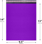 Purple 10x13 Inch Poly Bubble Mailers |Self Seal Padded Envelopes for Thick books | Air Cushioned Bubble Mailer | Usable Size 9.5x13 | Waterproof Lightweight Mailing Shipping Bags | 200 Pack Bulk