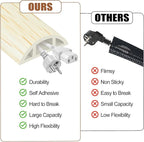 MYFAMIREA 20FT Floor Cord Cover for Wire Self Adhesive Cable Cavity Management PVC Extension Cord Hider Power Floor Wire Protector Prevent Cable Trips for Office Home Outdoor (Beige Wood, 1.18'')