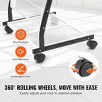 VEVOR Brochure Display Rack, 6-Tier Magazine Literature Display Stand, Floor Standing Magazine Rack Newspaper Catalog Holders, Movable with 4 Wheels (2 Lockable) for Shop Exhibitions Office, 6 Pockets