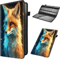 Car Registration and Insurance Holder, Leather Car Glove Box Organizer, Cool Car Accessories for ID, Driver's License Cards & Essential Document,business cards,Men&Women,Purple Yellow Fox