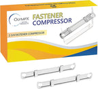 OLYMPX 100 Pcs of Prong Paper Fastener Compressors for Standard 2-Hole Punch, Works with 1 Inch - 3.5 Inch Capacity, 2.75 Inch Center for Paper Fastener Prong Bases, 100 per Box