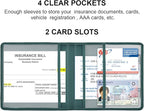 Cacturism Car Registration and Insurance Holder, Vehicle Glove Box Car Organizer Men Women Wallet Accessories Case for Cards, Essential Document, Driver License, Dark Green