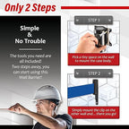 DuraSteel Wall Mount Crowd Control Retractable Belt Barrier- 9.2 Ft Blue Retractables Barrier Belt w/Stainless Steel Casing - Do Not Enter Crowd Control Barriers NOT Stanchions with Retractable Belts
