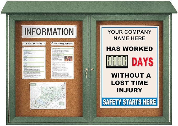 Full Size Digital Safety Scoreboard 20" x 28" – Battery Operated LED Scoreboard, Electronic Scoreboard, Large Digital Timer, Digital Scoreboard with Remote, Safety Sign for Workplace, Custom Office, Indoor Use
