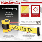 DuraSteel Wall Mount Crowd Control Retractable Belt Barrier - 9.2 Ft Yellow Do NOT Enter Retractables Barrier Belt w/Yellow ABS Casing Crowd Control Barriers Line NOT Stanchions with Retractable Belts