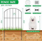VANCASTLE Decorative Garden Fence Outdoor, 19 Panels Rustproof Metal Landscape Barrier Fence, Total 20ft (L) x 24in (H), Black Ornamental Fence for Yard, Patio, Lawn, Garden Bed, Easy to Install