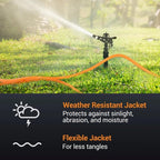 Outdoor Extension Cord Waterproof 25 FT, Orange 14/3 SJTW Heavy Duty, Flexible 100% Copper 3 Prong Extension Cord for Lawn, Garage,UL Listed