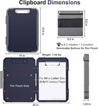 Thicker Clipboard with Storage, Internal Pen Pouch Included, A4 / Letter Size, High Capacity Organization Box for Teachers Nurses, Plastic Coated Clipboard Binder for School Office Supplies