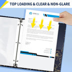 SUNEE Sheet Protectors 500 Packs for 3 Ring Binder, PVC-Free Clear Page Protectors 8.5x11 Inches Plastic Cover for Paper, Documents, Photos, Top Loading Binder Sleeves Letter Size